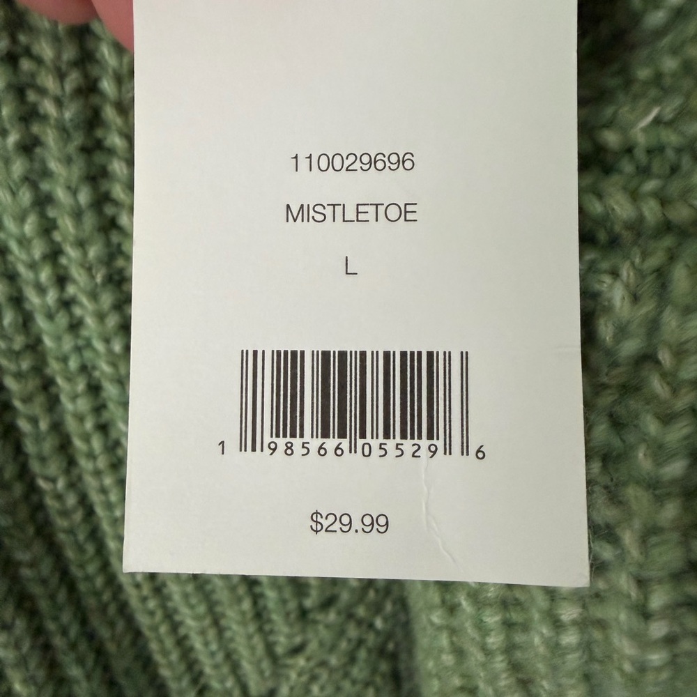 Sugar Moon Long Sleeve Quarter Zip Shaker Sweater in Mistletoe Junior Size Large - Picture 4 of 4